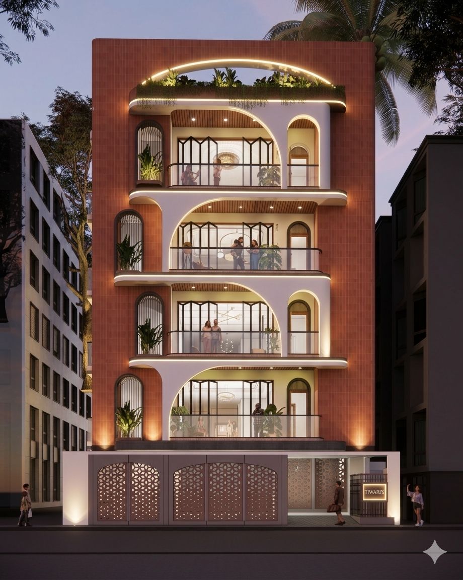 Evening architectural view of Sarvam Aurelia Four