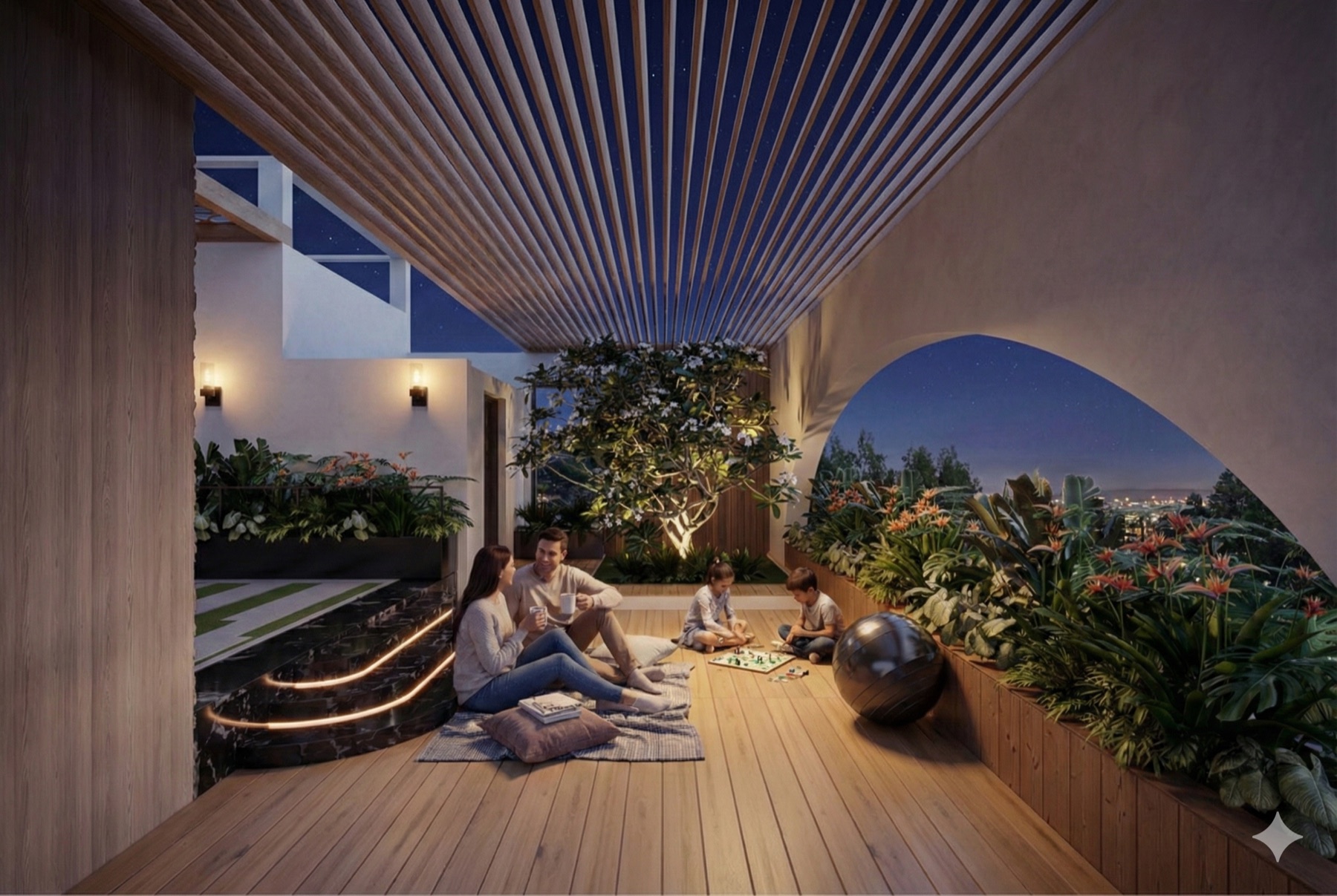 Private family arrival render
