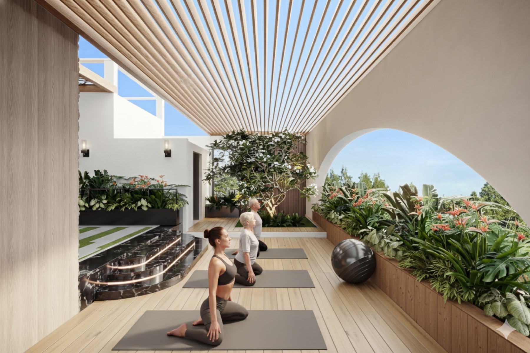 Yoga terrace concept render