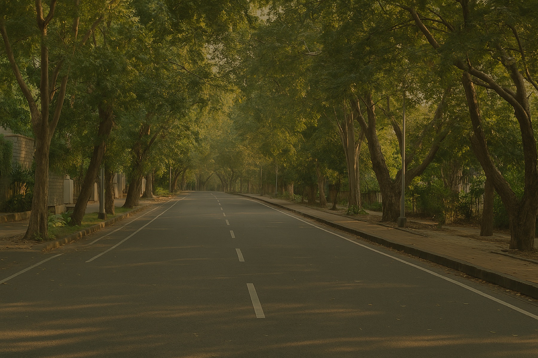 Tree-lined South Bengaluru neighbourhood visual